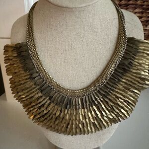 Stella & Dot Gold Feather Necklace